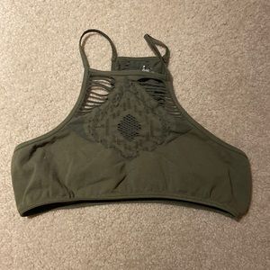Free People olive green sports bra!